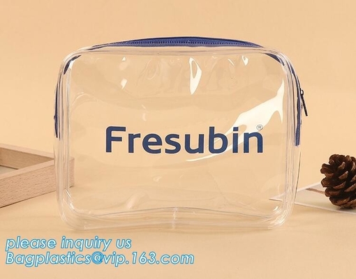 De zachte Verpakkende Zak van pvc EVA Clear Plastic Vinyl Cosmetic met Ritssluiting, zakken van pvc van de make-upzak de transparante duidelijke kosmetische