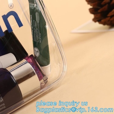 De zachte Verpakkende Zak van pvc EVA Clear Plastic Vinyl Cosmetic met Ritssluiting, zakken van pvc van de make-upzak de transparante duidelijke kosmetische