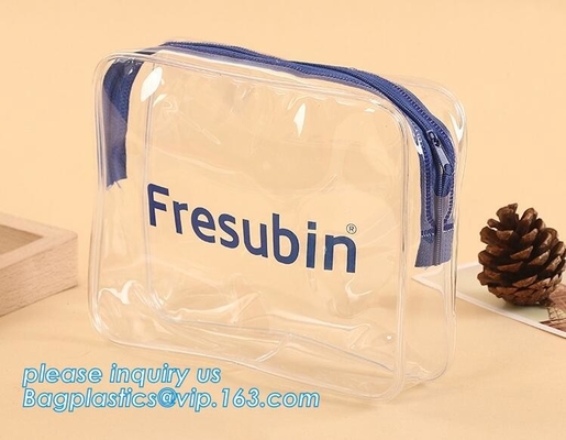 De zachte Verpakkende Zak van pvc EVA Clear Plastic Vinyl Cosmetic met Ritssluiting, zakken van pvc van de make-upzak de transparante duidelijke kosmetische