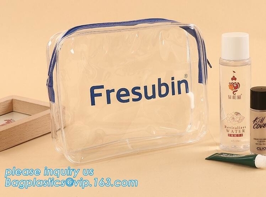 De zachte Verpakkende Zak van pvc EVA Clear Plastic Vinyl Cosmetic met Ritssluiting, zakken van pvc van de make-upzak de transparante duidelijke kosmetische