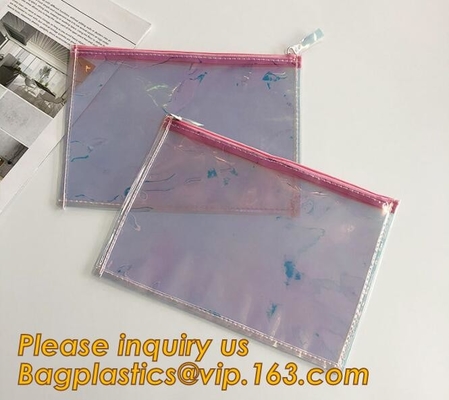 De holografische van de Douanelogo transparent van de Fabrieksvervaardiging van de Zakvrouwen van pvc Kosmetische van de de Reis Duidelijke Was Organisator Pouch Bagease