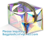 Omhoog maakt de Kosmetische de Zakzak van douaneshell shaped white nylon mesh voor, Holografische Zak van Hologram de Vinyl Materiële Pvc k