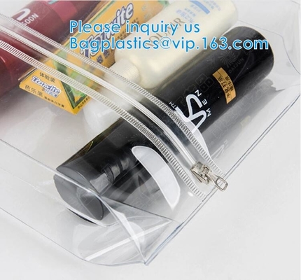 Van de de Make-upzak van hologrampvc OEM van de de Laser Kosmetische Zak Transparante Leverancier, Ritssluitings Kosmetische Zak met Zak van de Handvat de Plastic Make-up