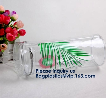 Vinylritssluitingsbuis, de Zak van de Make-upbuis, Kosmetische de Reistoiletry van pvc van Bag Pouch van de Buis Transparante Plastic Kosmetische Organisator