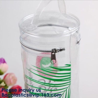 Vinylritssluitingsbuis, de Zak van de Make-upbuis, Kosmetische de Reistoiletry van pvc van Bag Pouch van de Buis Transparante Plastic Kosmetische Organisator
