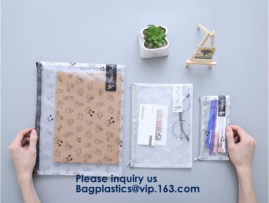 De promotiedouane drukte Vinyl Transparante de Kantoorbehoeftenk Zakken van Pvc, Kruis - van de Ritssluitingspvc van de lichaamskantoorbehoeften de Vastgestelde Zak Bagease