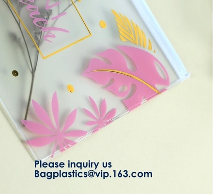 Logo Printed Slider Zipper Clear-de Zak van Pvc voor de Zak Kosmetische Verpakking van Pakket Vinyl Transparante Pvc, het Ontwerp van de Ritssluitingssluiting