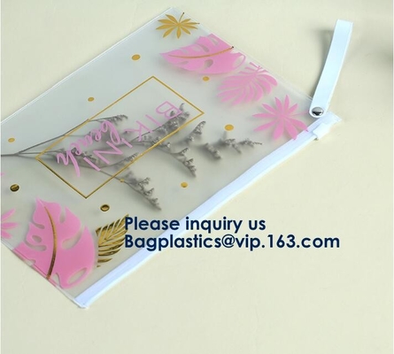 Logo Printed Slider Zipper Clear-de Zak van Pvc voor de Zak Kosmetische Verpakking van Pakket Vinyl Transparante Pvc, het Ontwerp van de Ritssluitingssluiting