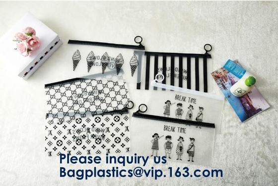 De duidelijke Zak van pvc k voor Giftpakket, OEM Schuif van de Dienst de Transparante Verpakkende Pvc berijpte Zak, EVA Slider Zipper Bag So