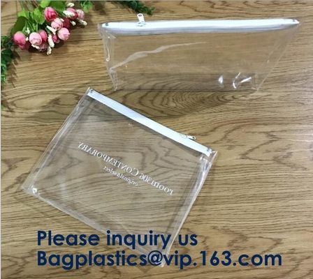 De douane drukte Zwarte Berijpte de Ritssluitings Hoogste Zak van pvc EVA Clothing Packaging Bag Slider voor Swimwear-de Zakken van het Ondergoedstrand