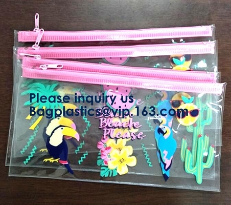 De waterdichte Documenten Pvc Eva Bag With Logo Printing, Ritssluiting Eva Bag, Berijpte Eva Bag, Matte Pvc Bag van de Schuifritssluiting