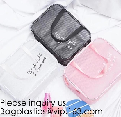 De milieuvriendelijke Kosmetische Zak van Manier Waterdichte Duidelijke pvc Zippered voor Badkamers, de Holografische pvc-Laser van de Make-up Kosmetische Zak