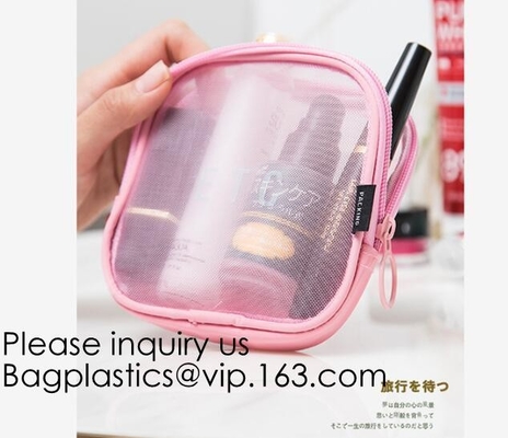 Reistoiletry van de de organisatorzak van de zak kosmetische make-up van de ritssluitings transparante pvc het netwerkzakken, bags&amp;case van de zak nylon kosmetische gift