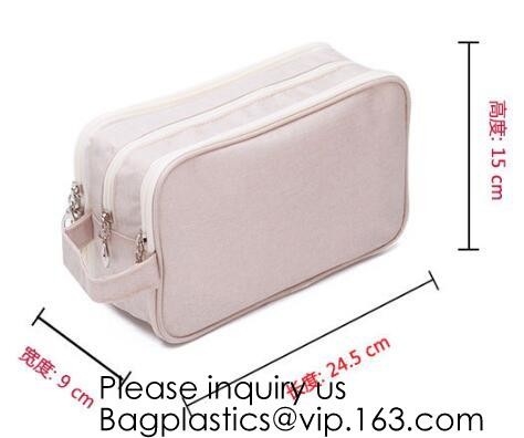 Nieuwe de Make-upborstel Mesh Cosmetic Bag, de Draagbare van de Organisatorcosmetic bag toiletry van de Canvasreis Zak van de Manierreis van de de Make-upwas