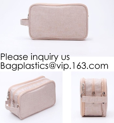 Nieuwe de Make-upborstel Mesh Cosmetic Bag, de Draagbare van de Organisatorcosmetic bag toiletry van de Canvasreis Zak van de Manierreis van de de Make-upwas