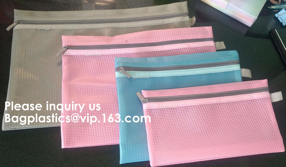 A4 van de de Omslagritssluiting van het Bureaudossier het Documentzak van pvc van Mesh Color Package Clear, de Knoop van Mesh Document Bag Clear Bag van de Dossieromslag
