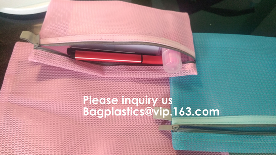 Douane Logo Size Toiletry Storage File Nylon Mesh Zipper Bag, van het de Zakpit van het Documentnetwerk het Dossierzak voor Schoonheidsmiddelenbureaus Suppli