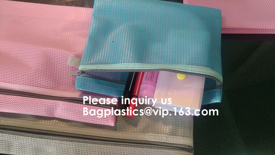 Douane Logo Size Toiletry Storage File Nylon Mesh Zipper Bag, van het de Zakpit van het Documentnetwerk het Dossierzak voor Schoonheidsmiddelenbureaus Suppli
