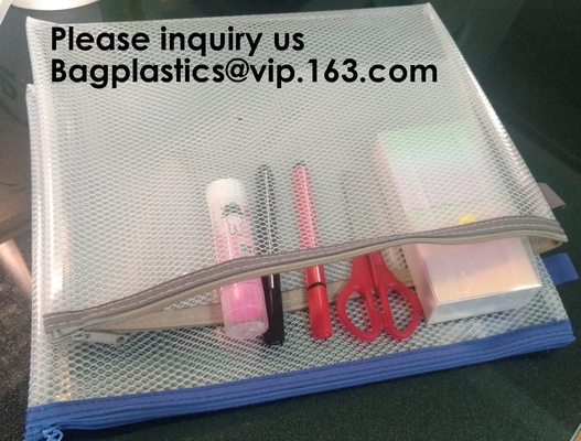 A4 de Zak van Mesh Plastic Expanding File Folder A5, het Dossierzakken van Bevorderings Weerbestendige Mesh Zipper Storage Document Bag A4