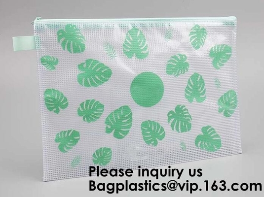 Mesh Bag /Zipper/Mesh Pouch /File, Promotie Plastic Mesh Clear File Bag With-Ritssluiting, Juwelengift Duidelijk Mesh Pouch