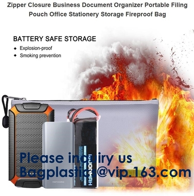 Oem de Grote Vuurvaste Vuurvaste Zak van de Contant geldzak voor de Batterij van Documentenlipo, Veilige vuurvaste documentzak, Glasvezel Waterproo