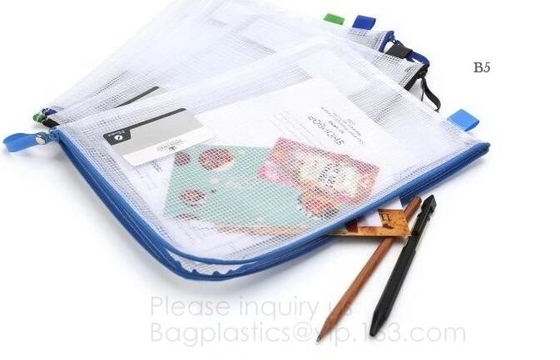 Manierritssluiting Mesh File Case Document Bag, van de de Omslagenzak van het Ritssluitings Draagbare Dossier de Brievengrootte, van het de Zakdossier van het Ritssluitingsdocument de Zak F