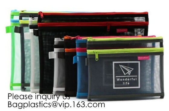 De douane Gedrukte zak van Make-uppen pencil case pouch stationery, Potloodgeval Studenats Pen Stationery Pouch Bag met Ritssluiting