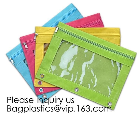 Van de het Potloodzak van kantoorbehoeftenproducten Draagbaar het Potloodgeval van Pvc voor Studenten, 3 Ring Binder Zippered Pencil Pouches met Duidelijk