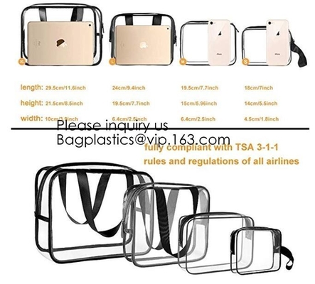 De Make-upzak van EVA Storage Bag Waterproof Wash van de douanemanier Duidelijke, Kosmetische Zak met het Plastic Slot van Ritssluitingssealig, Bagease