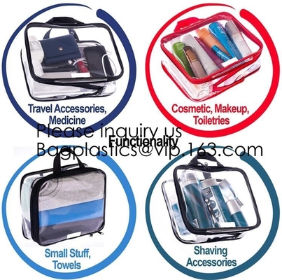 De Make-upzak van EVA Storage Bag Waterproof Wash van de douanemanier Duidelijke, Kosmetische Zak met het Plastic Slot van Ritssluitingssealig, Bagease