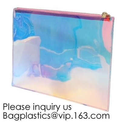 Holografisch de Zakpvc van de Ritssluitingsmake-up schittert Kosmetische Zak, OEM Kosmetische de Ritssluitingszak van Zak Plastic EVA PEVA, bagease