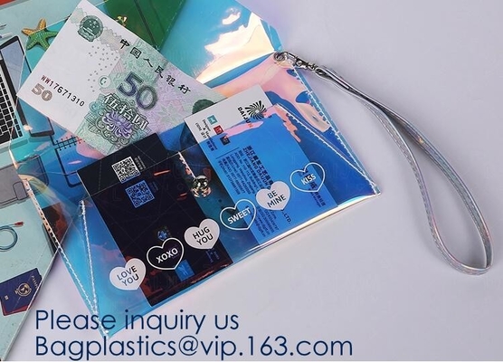 Nieuwe Draagbare de Ritssluitingszak van pvc EVA Travel Cosmetic Bag Clear van Logo Transparent Waterproof van de Ontwerpdouane, bagease, bagplast