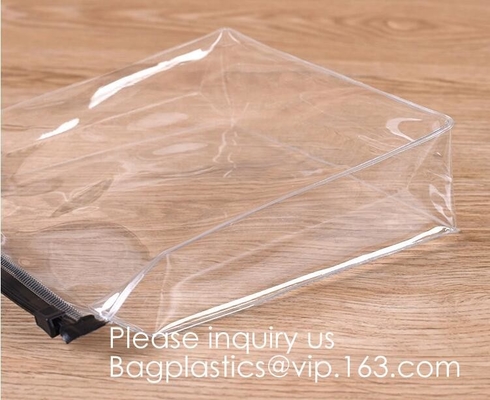De vlakke Ritssluiting van Type Duidelijke Berijpte Pvc Eva Cosmetic Bag With Sewn, de Draagbare Zak van de de Make-upwas van de Borstelzak, Modieus, Praktisch, Co