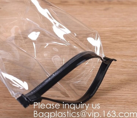De vlakke Ritssluiting van Type Duidelijke Berijpte Pvc Eva Cosmetic Bag With Sewn, de Draagbare Zak van de de Make-upwas van de Borstelzak, Modieus, Praktisch, Co