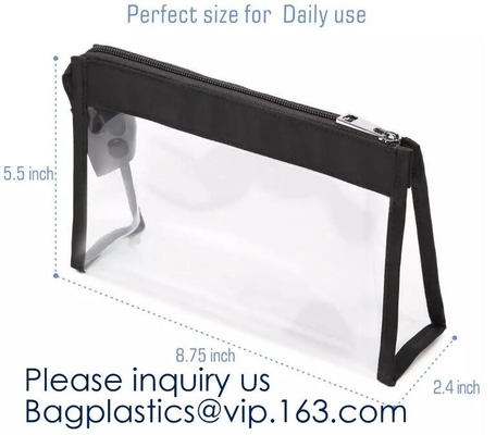 Zak Duidelijke Eva Cosmetic Bags, toiletry van de de zakreis van pvc EVA van de make-upzak mini duidelijke kosmetische bedelaars van de douane de Ritssluiting Gedrukte Make-up