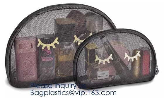 Kosmetische van de Make-upmesh bags pencil case pouch van het Zakkenpit de Reistoiletry Kit Set Storage Case, Zak voor Bureausreis Acces
