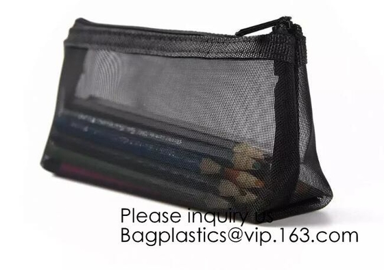 De multifunctionele Nylon Mesh Cosmetic Bag Makeup Travel-Organisatoren van de het Gevalreis van het Gevallenpotlood, Zak voor Bureausreis Accessor
