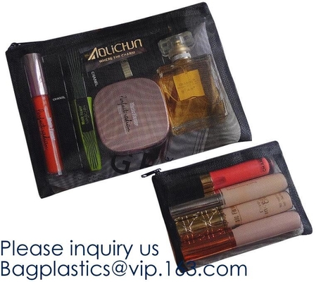 De multifunctionele Nylon Mesh Cosmetic Bag Makeup Travel-Organisatoren van de het Gevalreis van het Gevallenpotlood, Zak voor Bureausreis Accessor