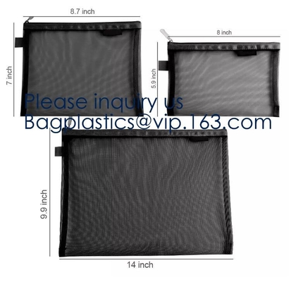De multifunctionele Nylon Mesh Cosmetic Bag Makeup Travel-Organisatoren van de het Gevalreis van het Gevallenpotlood, Zak voor Bureausreis Accessor