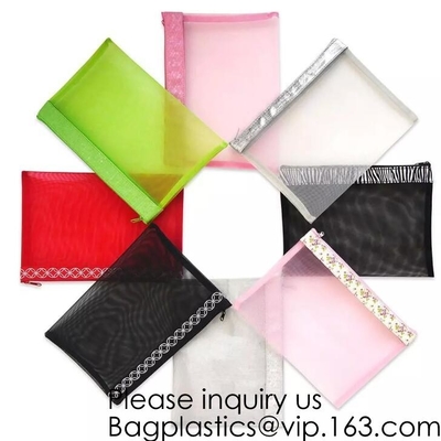 Multicolored Draagbare Reistoiletry Zak Nylon Mesh Cosmetic Makeup Organizer Bag met Ritssluiting, bagease, bagplastics