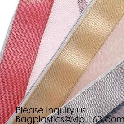 Multicolored Draagbare Reistoiletry Zak Nylon Mesh Cosmetic Makeup Organizer Bag met Ritssluiting, bagease, bagplastics