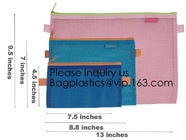 Gekleurd Mesh Zipper Pouch Multipurpose Travel Mesh Bag voor de Toebehoren van de de Leveringsreis van Schoonheidsmiddelenbureaus, kantoorbehoeften pac