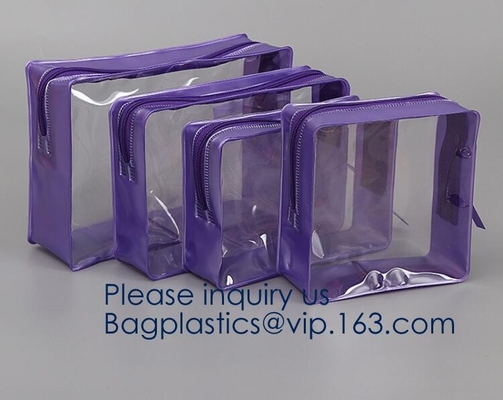 TSA keurde de Duidelijke Reistoiletry van de Zakpvc van de Zakvakantie Kosmetische van de Make-upzakken Verschillende Grootte 3 goed Stukken, bagplastic bagease,