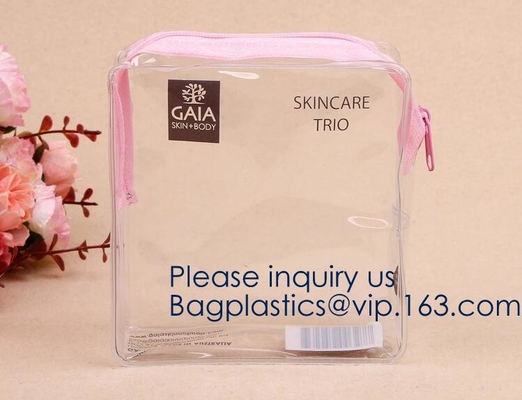 Toiletry Zak met van de Zakpvc van de Ritssluitingstsa Goedgekeurde Reis Kosmetische van de de Samenstellingszak het Handvatriemen voor Vrouwenmannen, Carry On Airpor