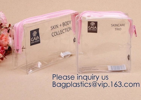 Toiletry Zak met van de Zakpvc van de Ritssluitingstsa Goedgekeurde Reis Kosmetische van de de Samenstellingszak het Handvatriemen voor Vrouwenmannen, Carry On Airpor