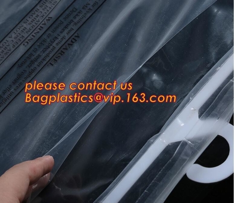 Biologisch afbreekbare Plastic het Ondergoed Verpakkende Zakken van de Hangerhaak met Hanger, het Berijpte de Knoop van de Haakzak Openen