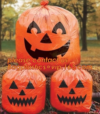Het gazon en het blad de zakken van Halloween voor de openluchtdecoratie van Halloween, LUXEgloed IN het DONKERE Pompoenblad/het Gazon/Yard doet bageas in zakken
