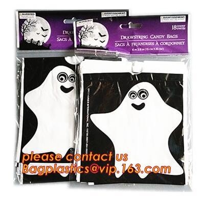 Plastic Halloween behandelt de Zakken van het Kerstmissuikergoed van Giftzakken, behandelen 50pcs Halloween zakpe zak/giftzak met oppzak en heade