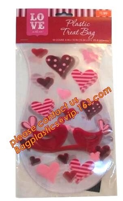 Behandelt het de Dag Duidelijke Plastiek van decoratief de Zakvalentine van de Suikergoedcello Zak, van de de dagbevordering van de valentijnskaart silicium van het de gift het kleurrijke hart