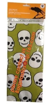 de de partijzak van Halloween van de gravuredruk, de leuke verpakking van het de rang plastic koekje van het ontwerpvoedsel, Halloween krimpt cello behandelt zakken FO